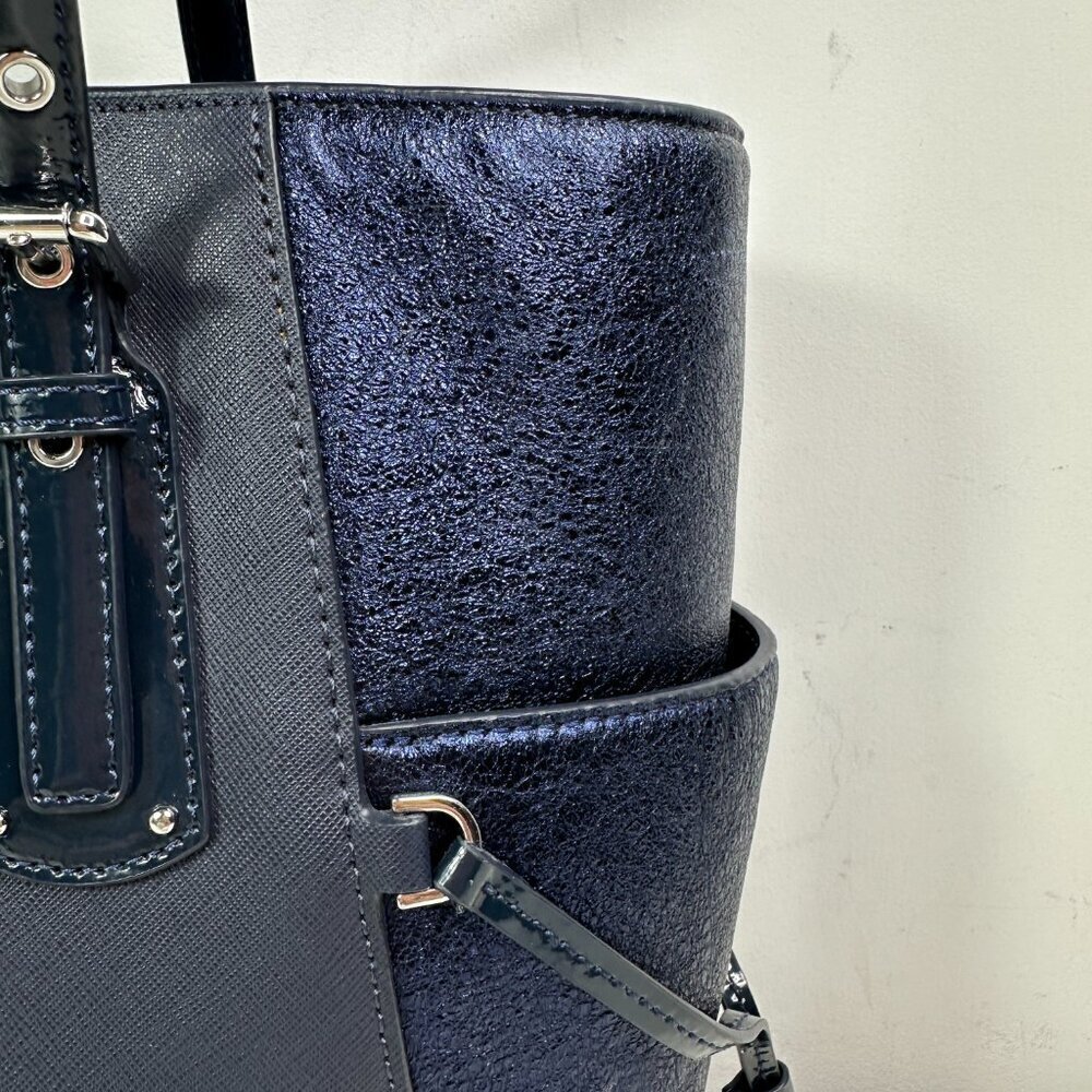 MICHAEL Michael Kors Voyager East West Logo Tote Bag Navy - Picture 6 of 15